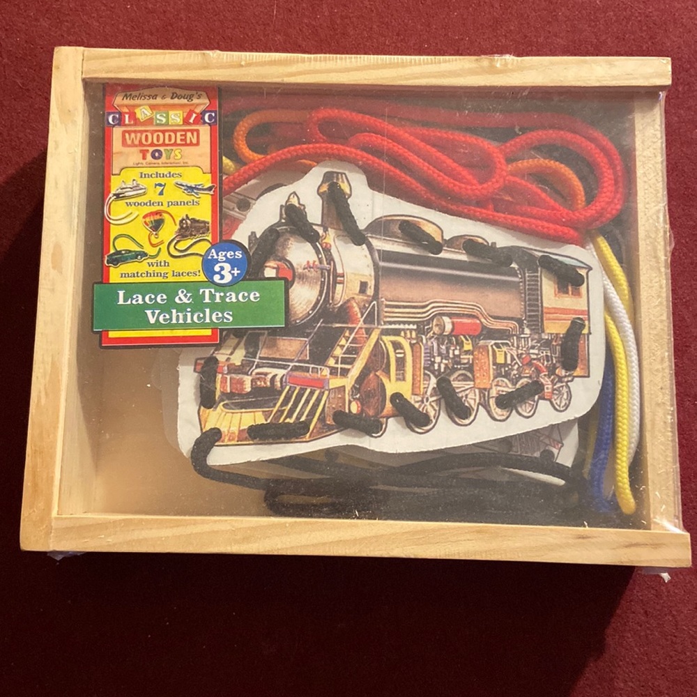 Lace and trace vehicles Melissa and Doug